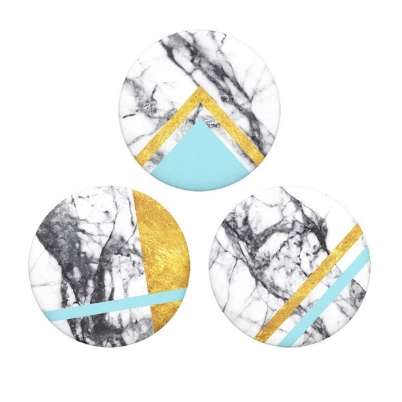 Universal POPSOCKET PopMinis White gold Marble 3 Pack Removable Phone Grip Stand - Picture 4 of 12